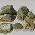 Stone Granite Stone Ground Stone Ground Moss Stone Forest Ground Primeval Forest Pavement Stone Pile Sand Stone Shaped Stone Mine 3d model