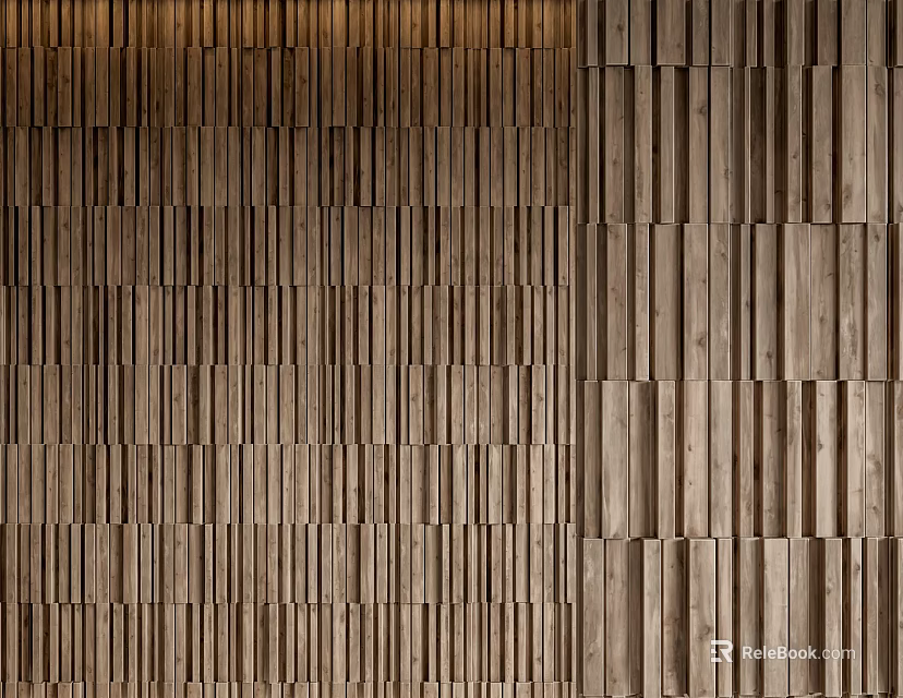Wooden Wall Panels With Vertical Stripes And Natural Wood Texture For Modern Interior 3d model 