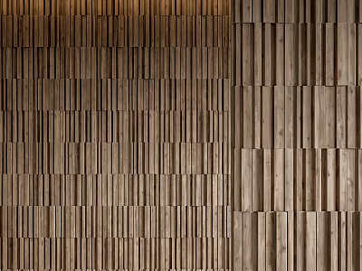 Wooden Wall Panels With Vertical Stripes And Natural Wood Texture For Modern Interior 3d model