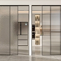 glass sliding door sliding door 3d model