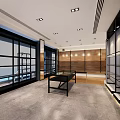 Modern Retail Store Interior With Glass Display Cases Shelves And Bright Lighting