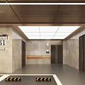 garage elevator hall connecting port 3d model