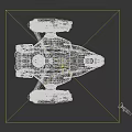 Futuristic White Spaceship Weapon With Cockpit Engines And Armored Structure