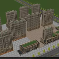 Aerial Planning of Residential Complex with High Rise Buildings Green Spaces and Surrounding Roads