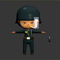 Cartoon Character In Green Helmet And Military Uniform Holding Gun Smoking Cigarette With Serious Expression