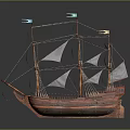 modern sailing ship ancient ship ancient warship large ancient ship ancient warship 3d model