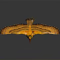 Vibrant Colorful Bird Figurine with Spread Wings and Detailed Feathers on Dark Background