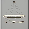 Modern Elegant Chandelier With Circular Curved Structure And Metallic Transparent Elements 3d model
