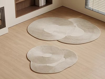 Modern Shaped Rugs with Spiral Patterns for Wooden Floor Interior Decor 3d model
