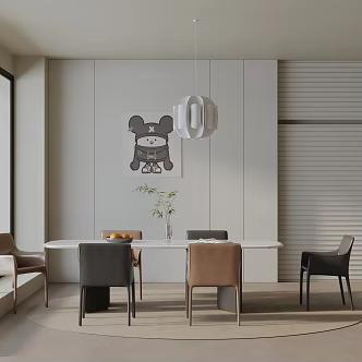Modern table combination 3d model