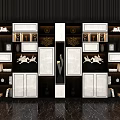 Modern Elegant Bookcase Interior Design With Symmetric White Cabinets Books And Decor