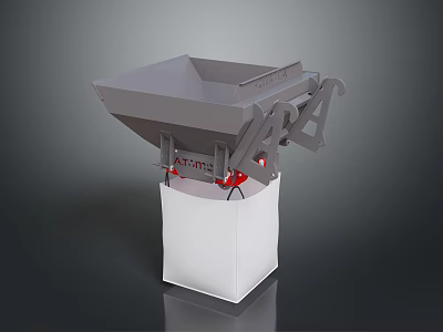Household Grey Dumping Tool With White Storage Bag And Red ATLAS Logo Design 3d model