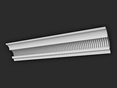 White Architectural Decorative Component With Wavy Patterns For Interior Trim 3d model