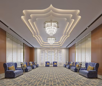 New Chinese Reception Room VIP Reception Room 3d model