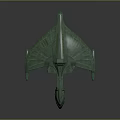 Futuristic Green Sci Fi Vehicle Featuring Glowing Accents And Textured Streamlined Design
