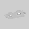Stylish Rectangular Ceiling Light With Dual LED Lamps And White Finish Design 3d model