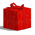 Red Ornament Decoration Set With Bow And Gold Heart Vine Patterns
