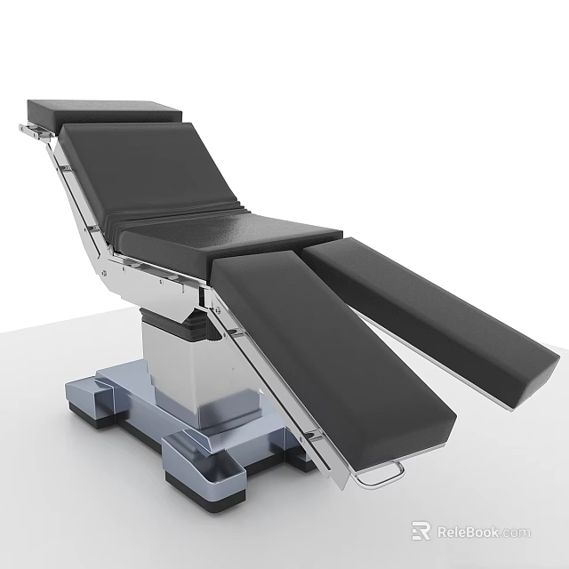 Professional Adjustable Medical Surgical Operating Table With Black Cushion And Stainless Steel Frame 3d model 
