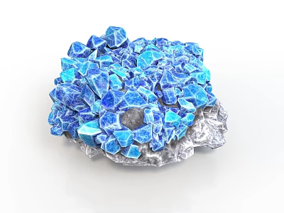 Vibrant Blue Crystal Cluster Decorative Household Item With Natural Stone Design 3d model