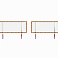 Decorative Partition Design With Wooden Frame Transparent Panel And Hanging Tassels