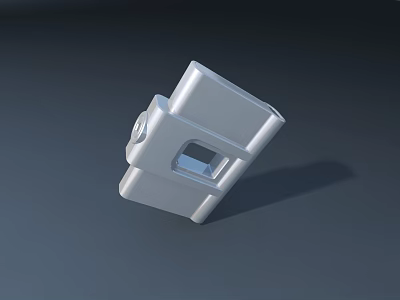 Modern White Minimalist Stool With Sleek Geometric Structure And Smooth Surface Design 3d model