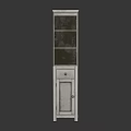 White Tall Standing Bookcase with Multiple Open Shelves and Cabinet Door Storage