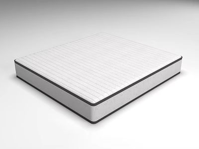 Modern White Mattress With Striped Surface And Sleek Black Edge Design 3d model