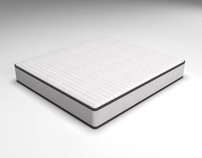 Modern White Mattress With Striped Surface And Sleek Black Edge Design 3d model