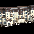 Modern Detached Villa Exterior With Multi Layer Design Large Windows And Balconies 3d model