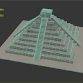 Ancient Pyramid Tower With Multiple Stepped Levels Central Staircase And Top Platform