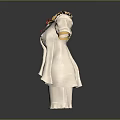 White Outfit With Yellow Ruffled Collar Red Bow Short Sleeves And Shorts