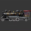 Vintage Steam Train Model With Red Roof Black Body And Gold Accents