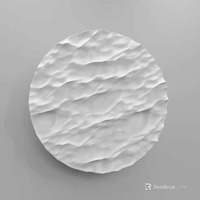 Modern Round White Wall Decor With Wavy Textured Surface For Interior Design 3d model