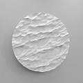 Modern Round White Wall Decor With Wavy Textured Surface For Interior Design 3d model