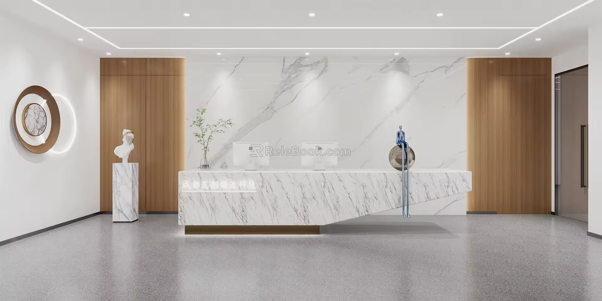 Modern Front Lobby 3d model