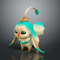 Adorable Blue And White Plush Doll With Long Ears And Head Knot Decoration