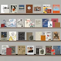 Colorful Books and Magazines Displayed on Wooden Shelves with Varied Covers and Designs