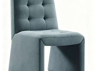 Gray Velvet Tufted Leisure Chair with Wide Legs for Comfortable Living Room 3d model