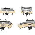 Projection Monitoring Systems On Various Shaped Office Workstations With Monitors