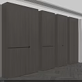 Modern Built in Wooden Storage Cabinets With Sleek Design Black Accents And Tile Floor