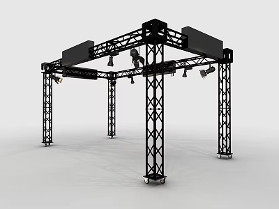 Beauty Hairdressing Salon Black Metal Truss Lighting Fixture Structure Design 3d model
