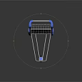 Blue And White Shopping Trolley With Wire Basket And Four Movable Wheels