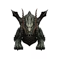 Mythical Dragon Game Movie Character Featuring Spiked Scales Horned Head And Reptilian Body