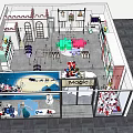 Modern Clothing Store Interior Design With Display Racks Mannequins And Colorful Apparel