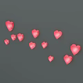 Multiple Red Heart Shaped Decorative Pendants For Home Hanging Ornament