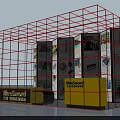 BlueSword Exhibition Display With Multiple Panels Showing Product Images And Brand Logo
