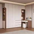 Modern Built in Wardrobe with Drawers Storage Cabinets and Dressing Table Mirror