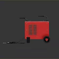 Red MZ WELDING M3 300 Welding Machine With Wheels And Power Cables 3d model