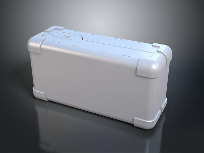 White Storage Box With Sleek Surface And Protective Corner Design For Home Organizing 3d model