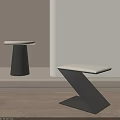 Modern Black Metal Stools With White Seat Tops And Shadow Patterns